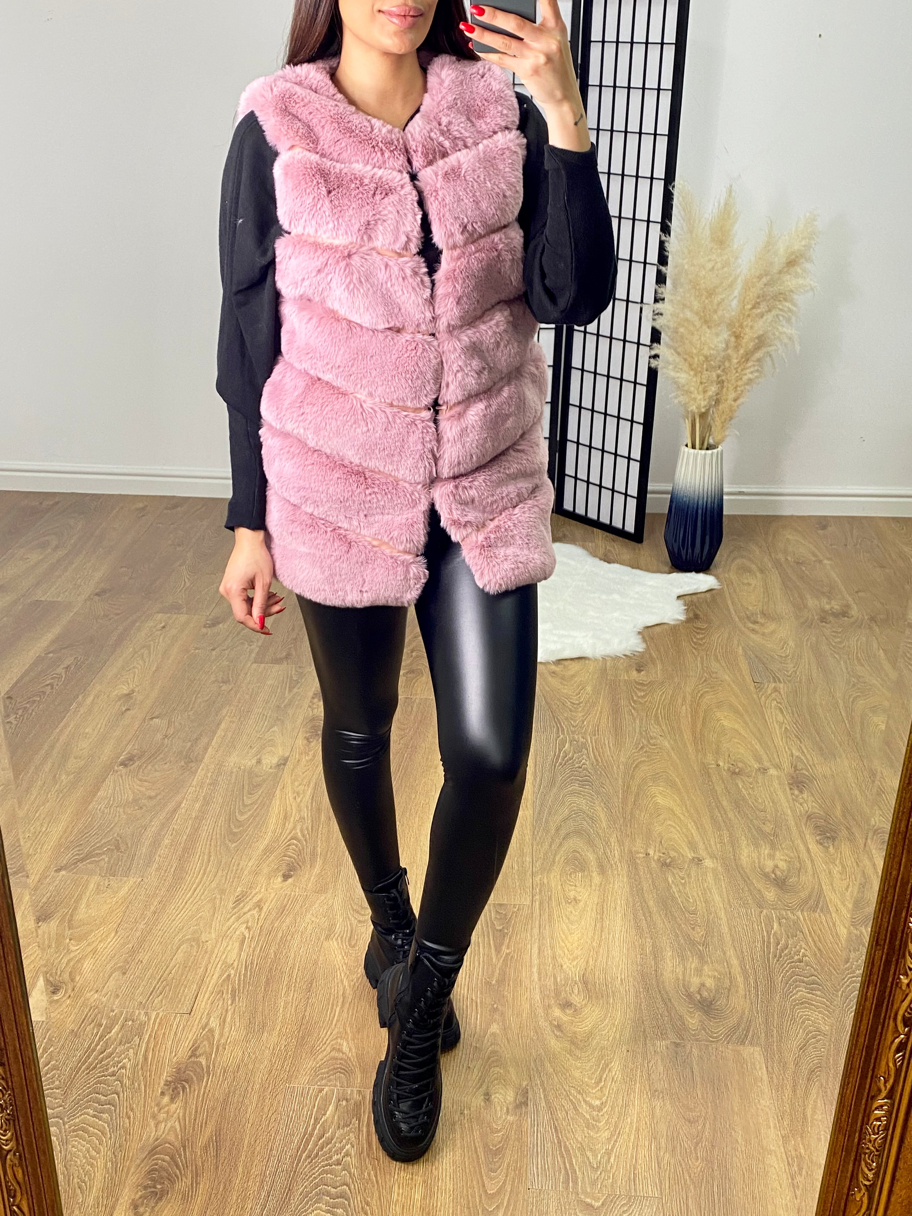 Gracie Pink Luxury Faux Fur Gilet