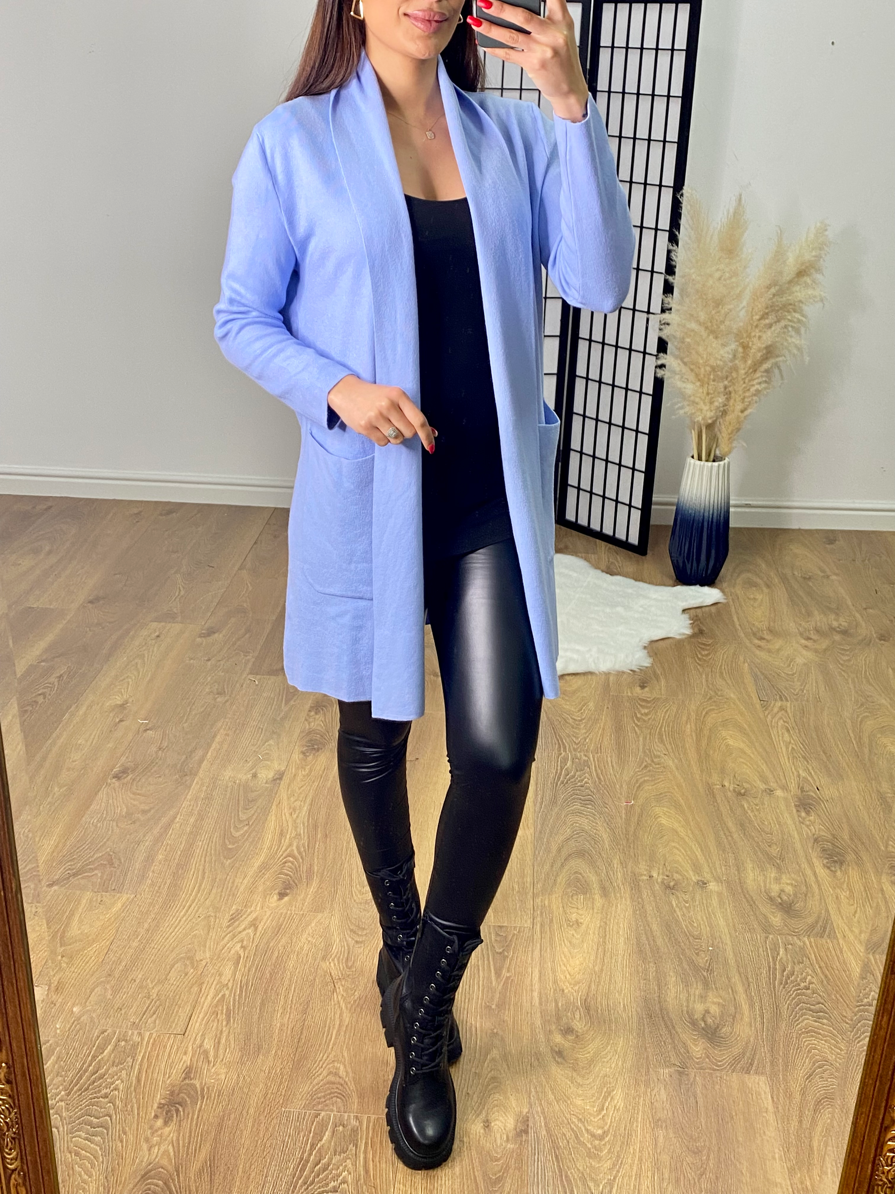 Royal blue cardigan sales outfit