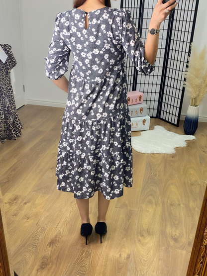 Jemima Floral Tiered Smock Midi Dress