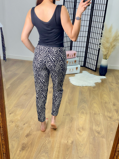 Estrella Zebra Printed Loose Fit Elasticated Hareems