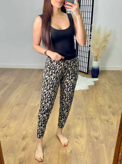 Alden Camel Printed Loose Fit Elasticated Hareems