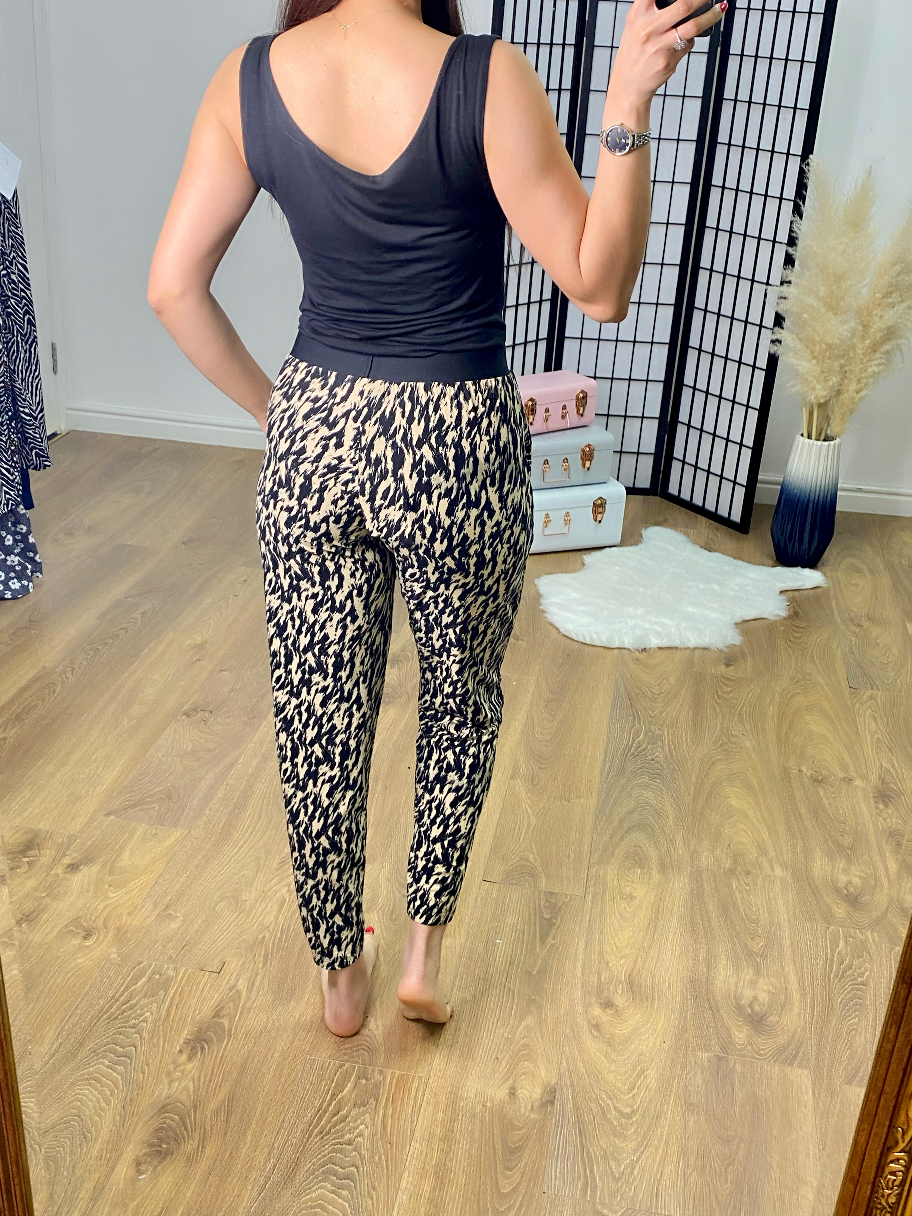 Alden Camel Printed Loose Fit Elasticated Hareems