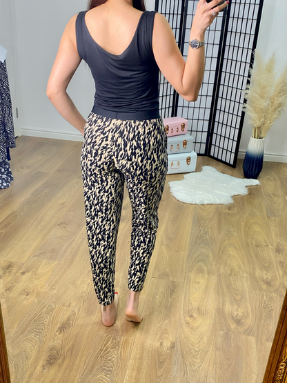 Alden Camel Printed Loose Fit Elasticated Hareems