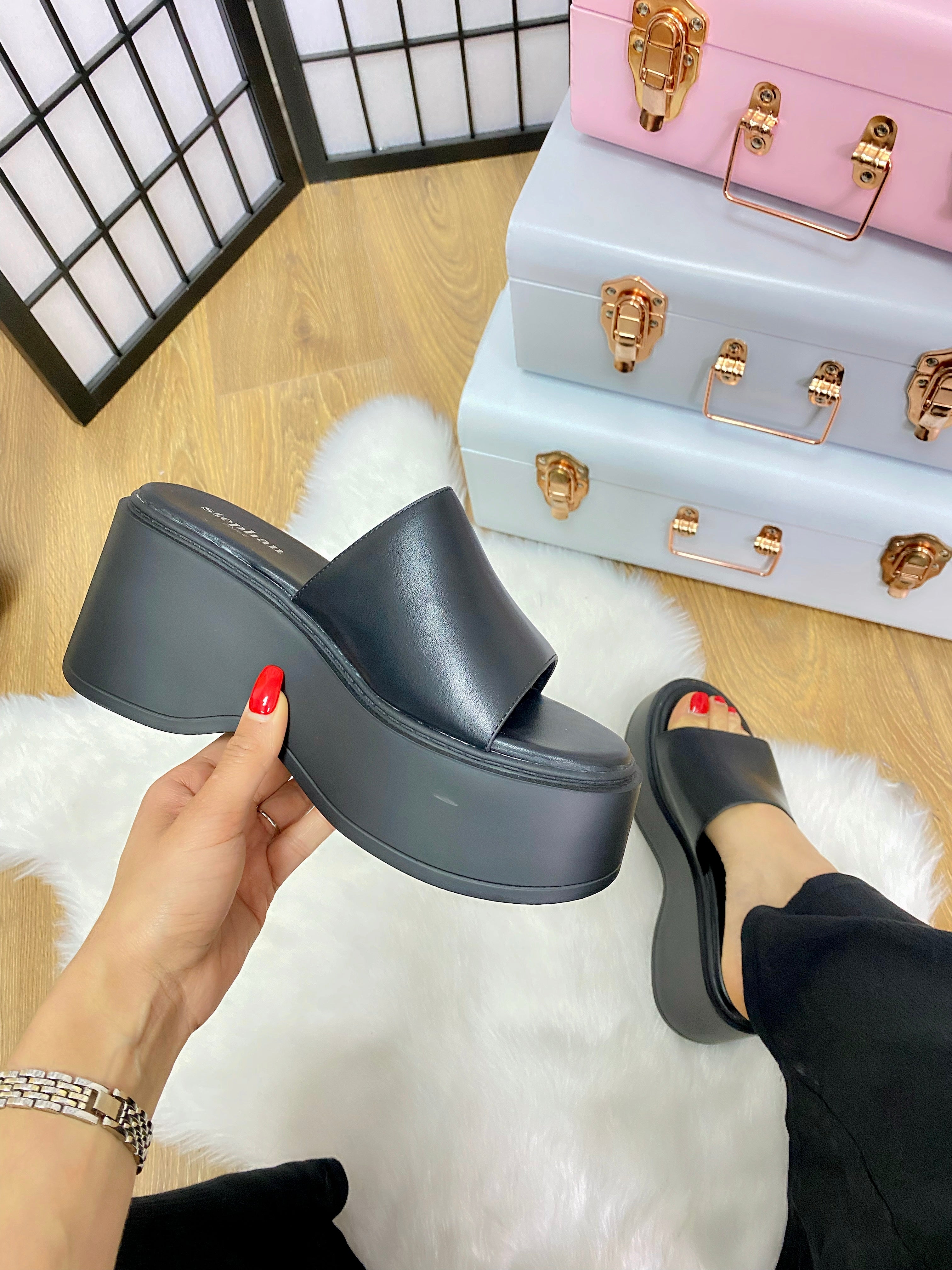 Addie Wedge Platform Mule Slider