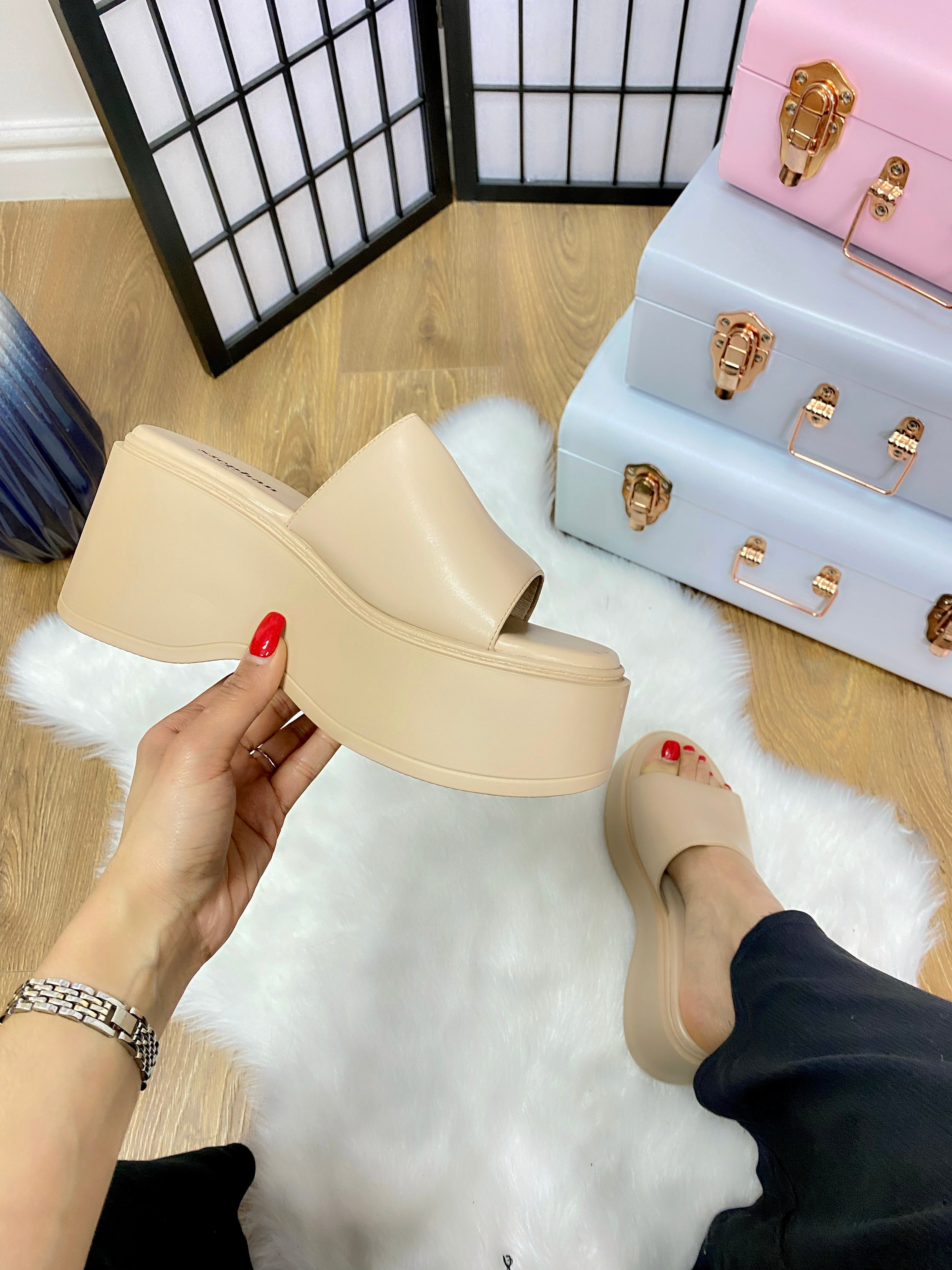 Addie Wedge Platform Mule Slider