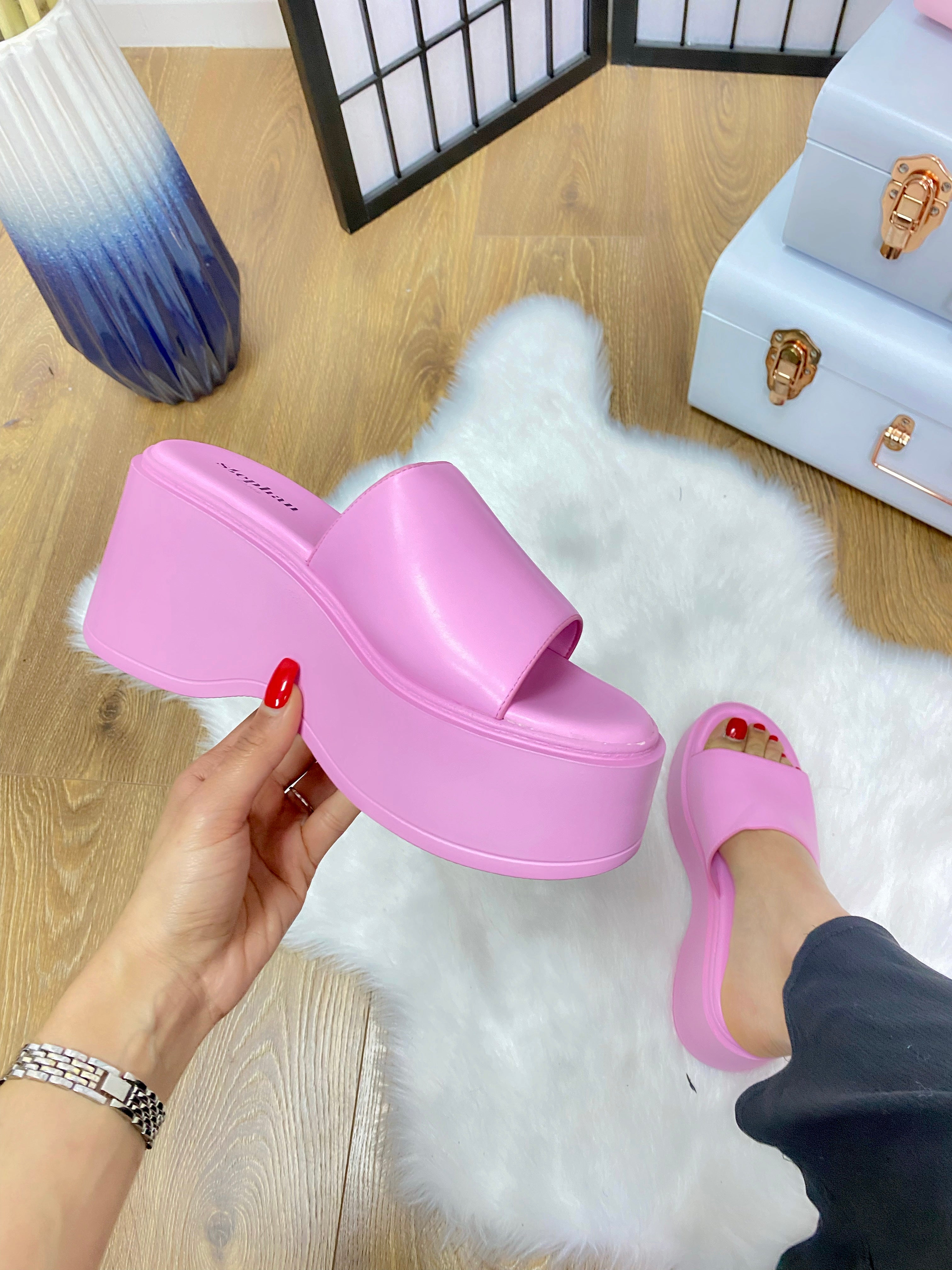 Addie Wedge Platform Mule Slider