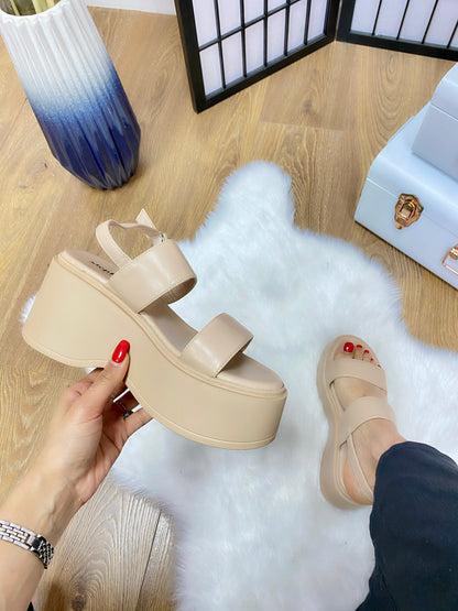 Bianca Double Strap Platform Wedge Sandal