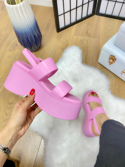 Bianca Double Strap Platform Wedge Sandal