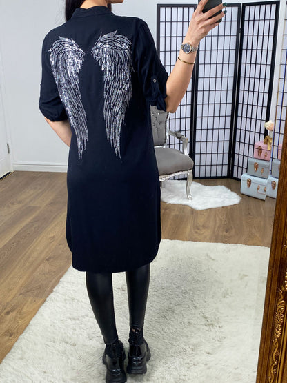 Charter Diamante Angel Wing Back Tunic