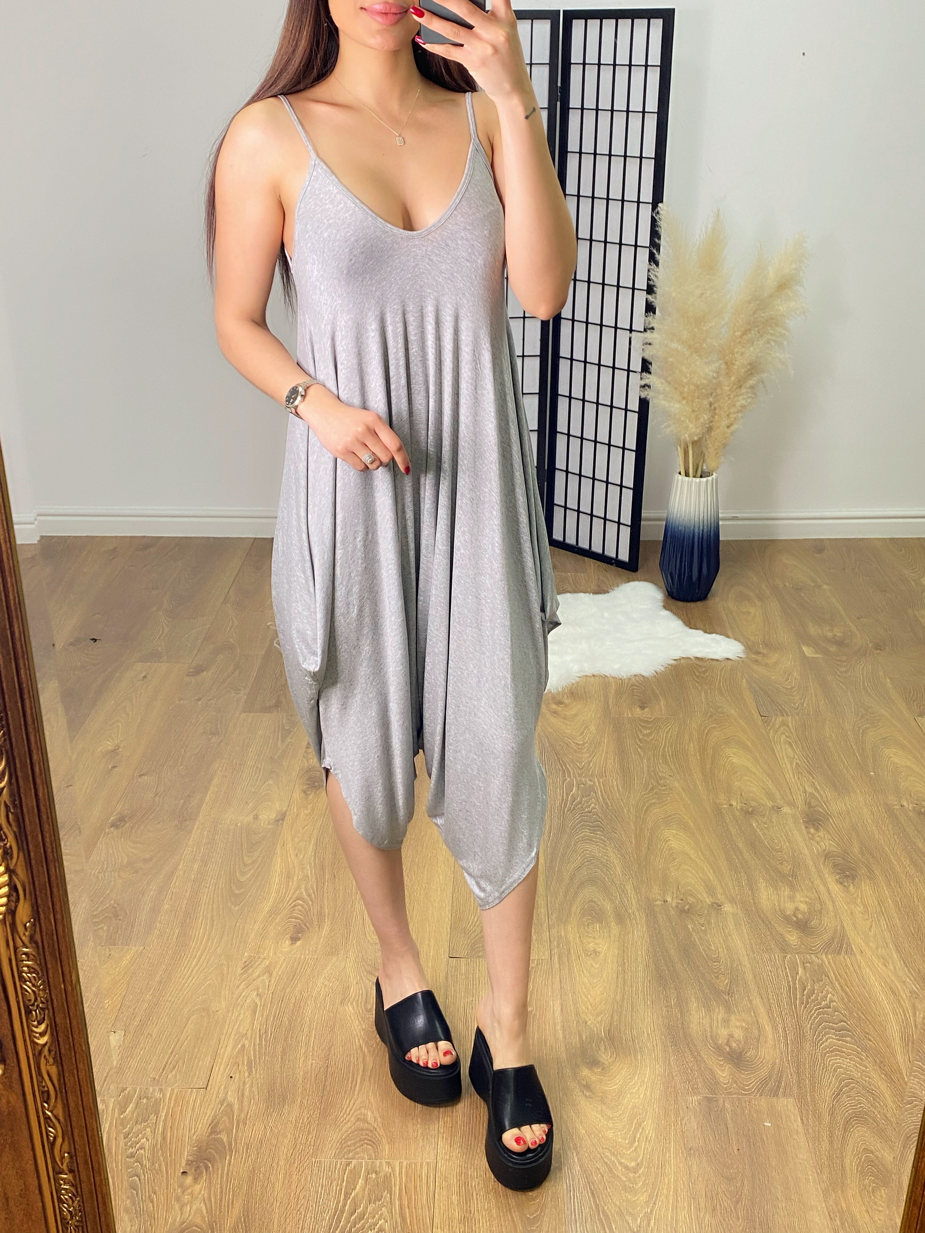 Emi Plain Jersey Harem Style Jumpsuit
