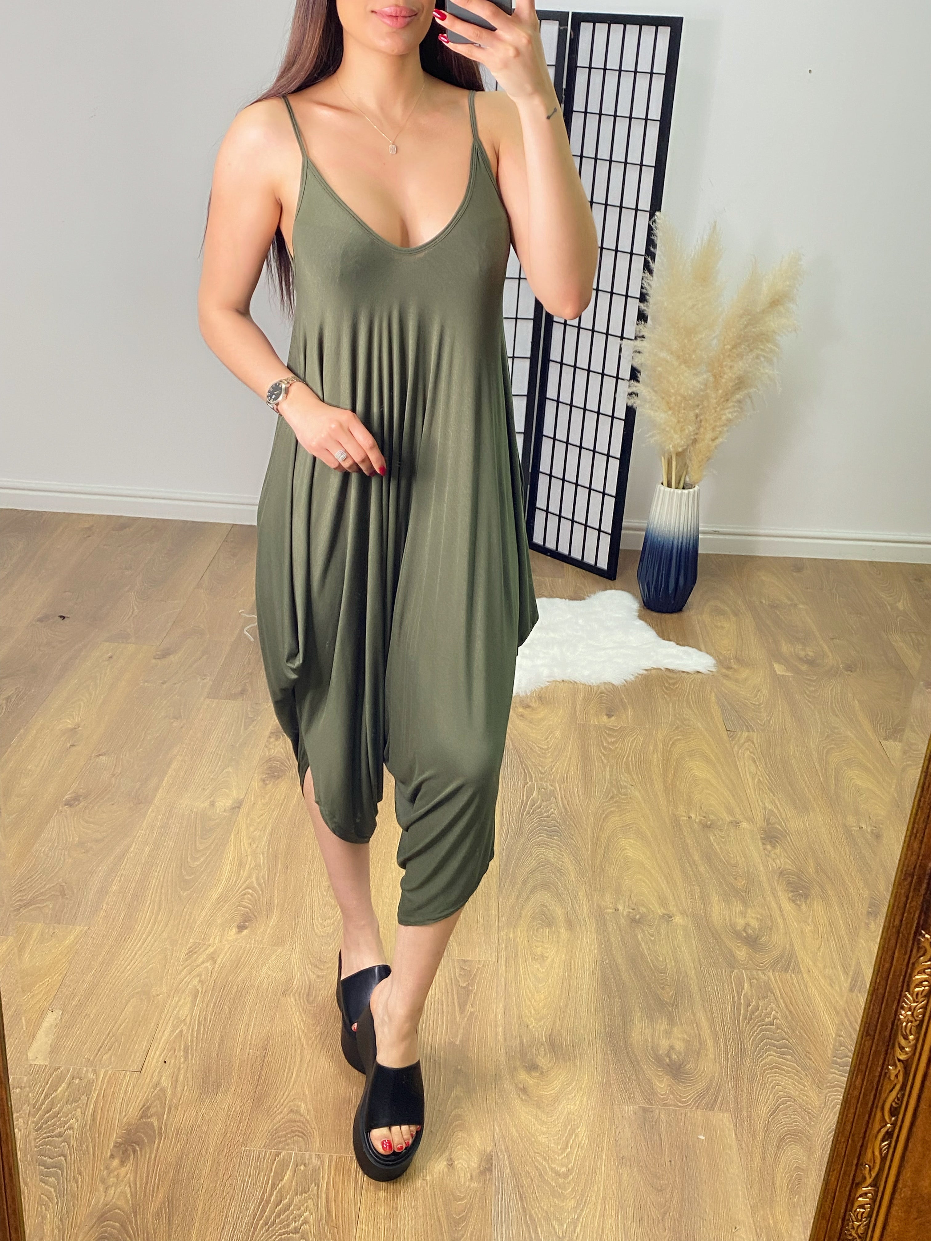 Emi Plain Jersey Harem Style Jumpsuit