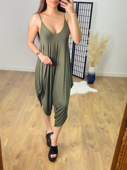 Emi Plain Jersey Harem Style Jumpsuit