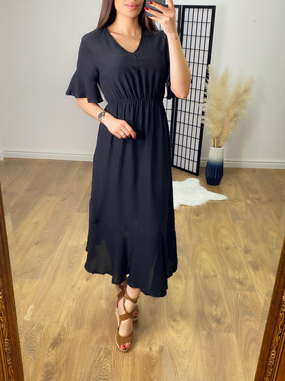 Alley Ruffle Dip Hem Dress