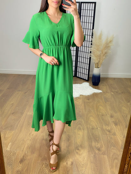 Alley Ruffle Dip Hem Dress