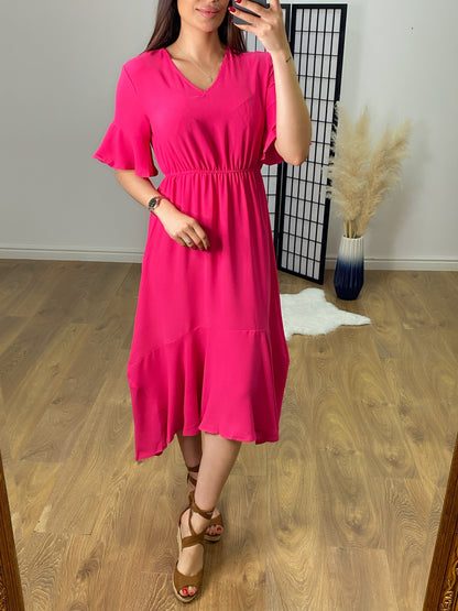 Alley Ruffle Dip Hem Dress
