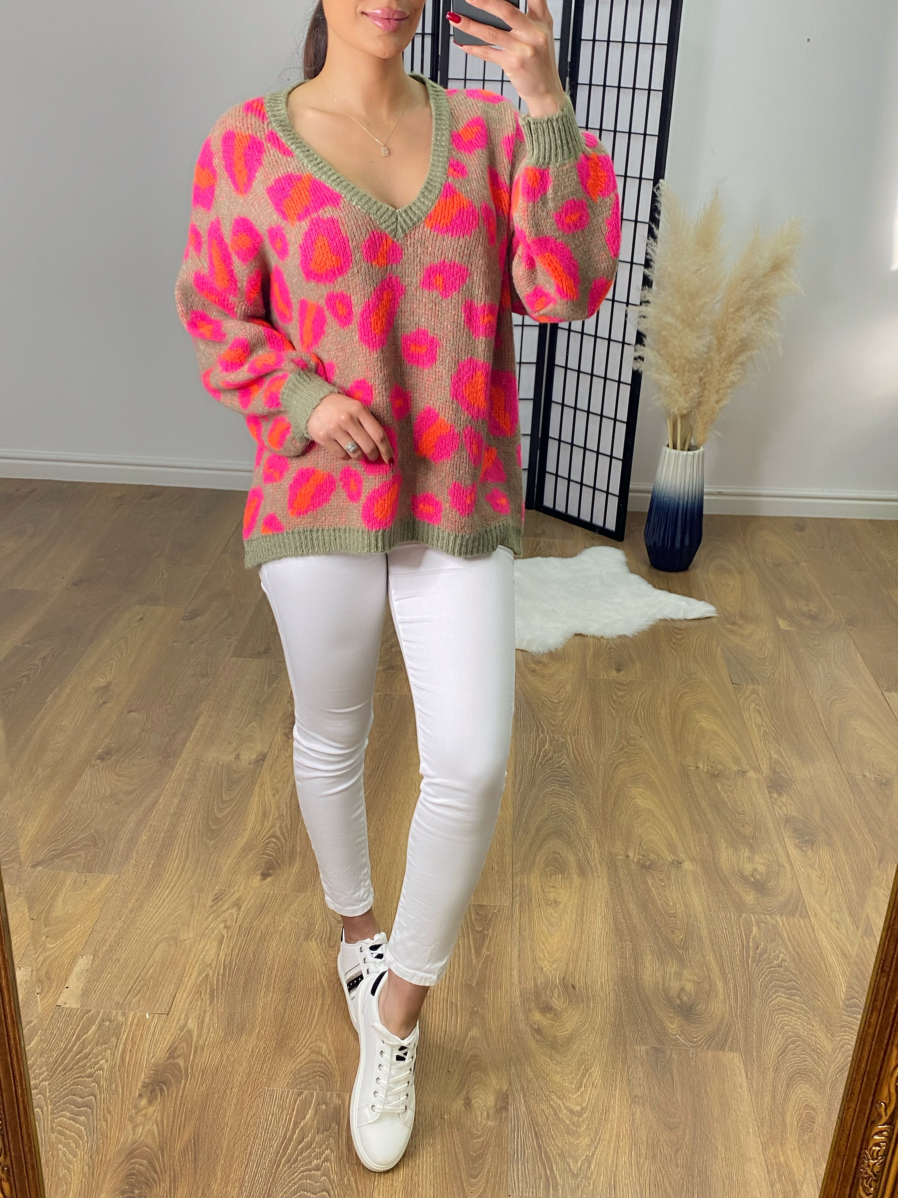 Aries Leopard Print Loose Fit Jumper