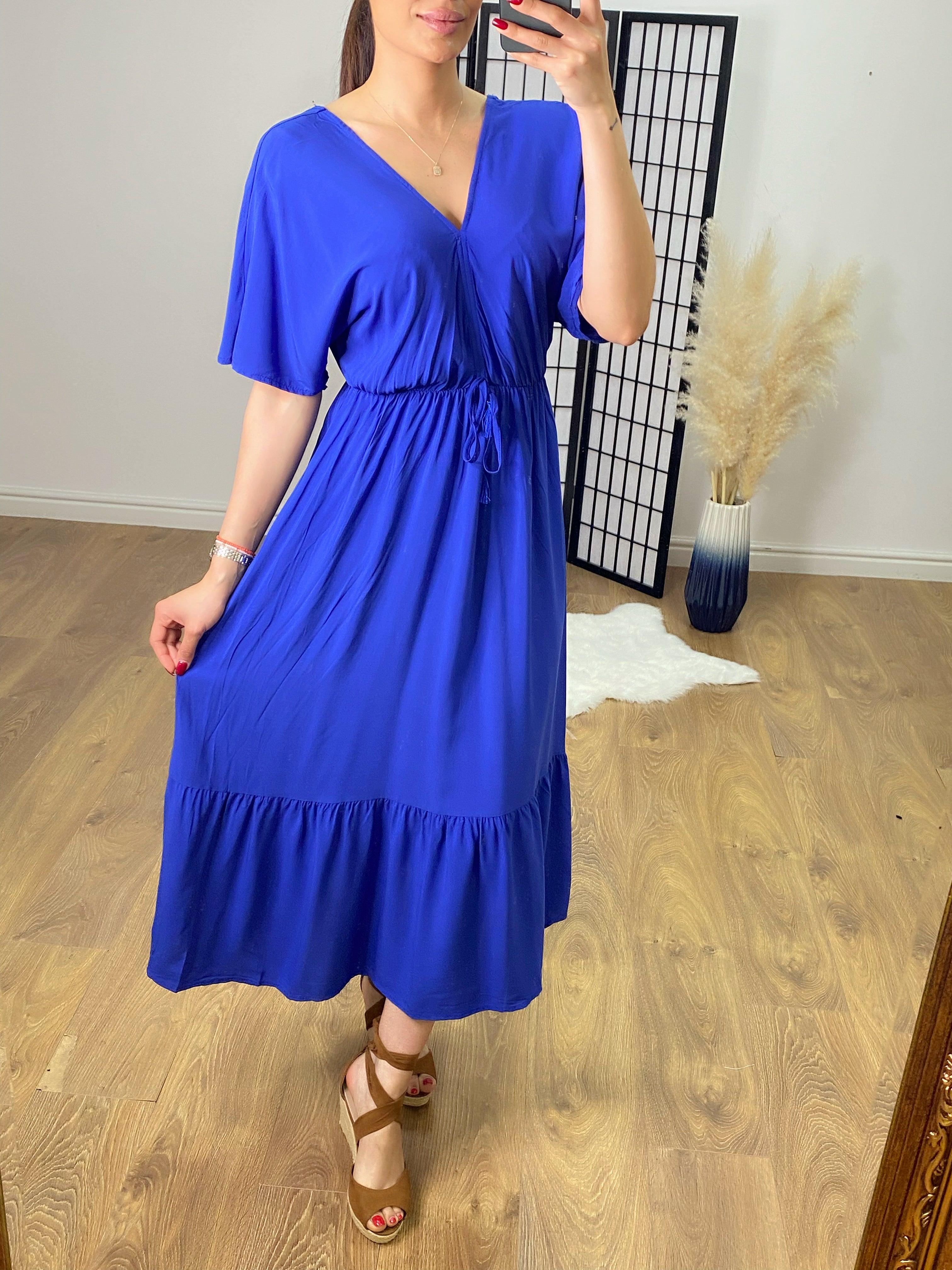 Gosling Tie Back Angel Sleeve Maxi Dress