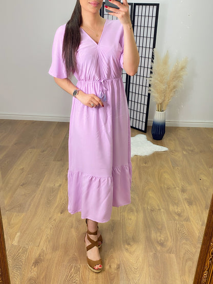 Gosling Tie Back Angel Sleeve Maxi Dress