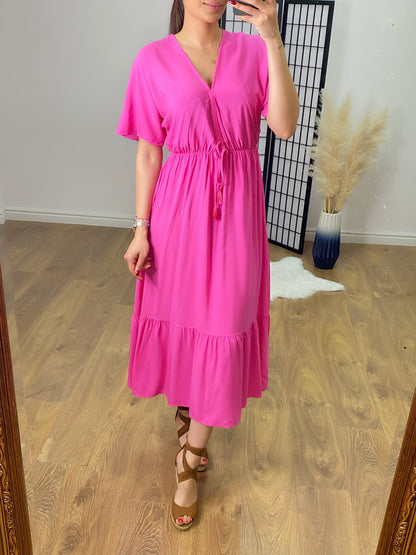 Gosling Tie Back Angel Sleeve Maxi Dress