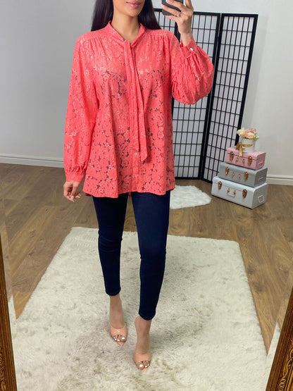 Denison Lace Pussybow Blouse