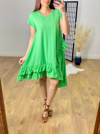 Emila Oversized Frill Ruffle Jersey Dress