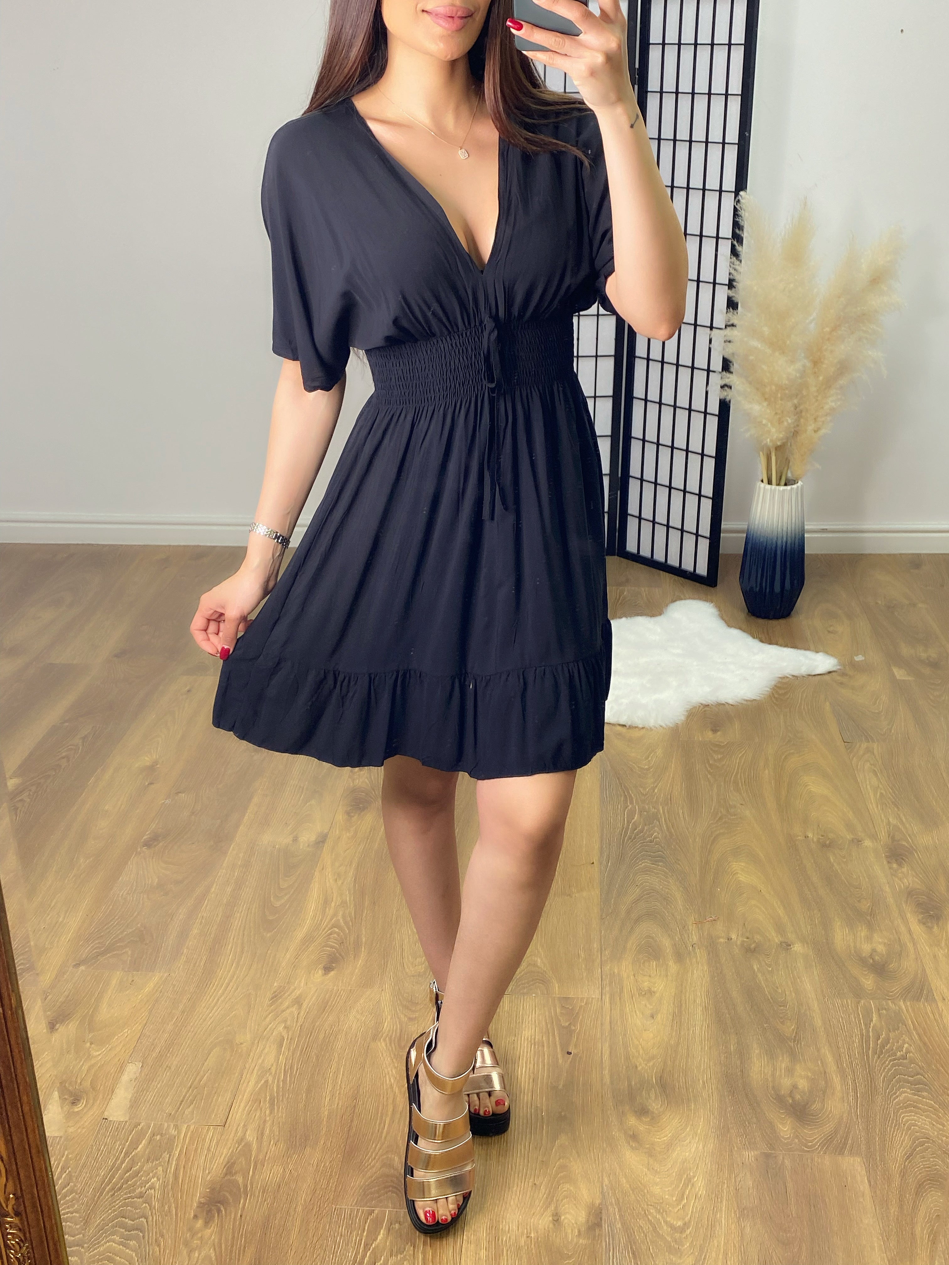 Cruz Angel Sleeve Tie Back Dress