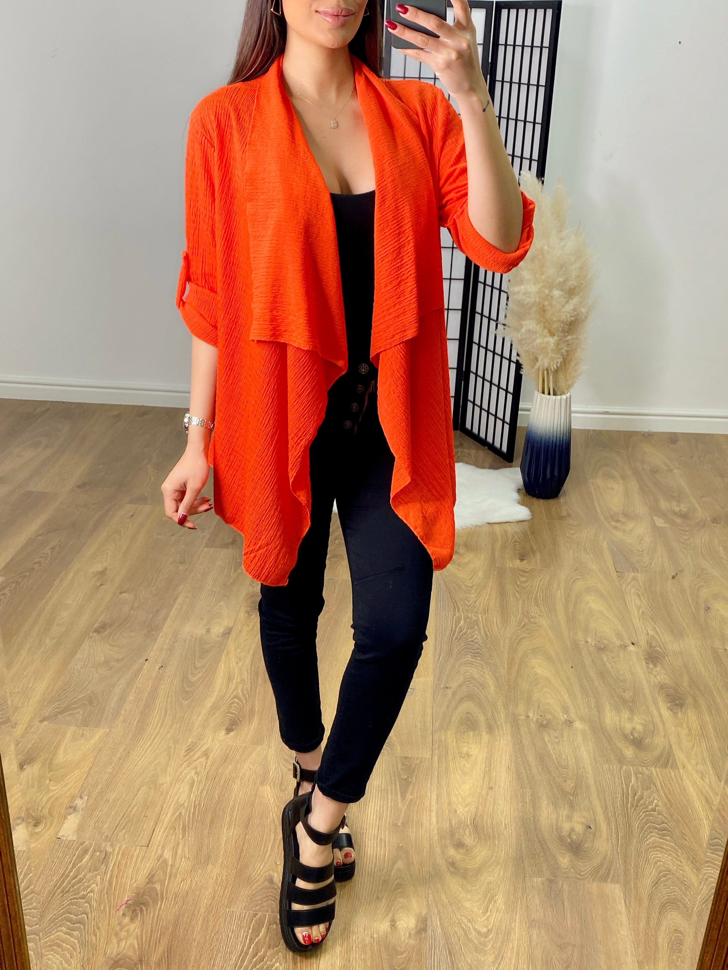 Davey Crepe Waterfall Cardigan