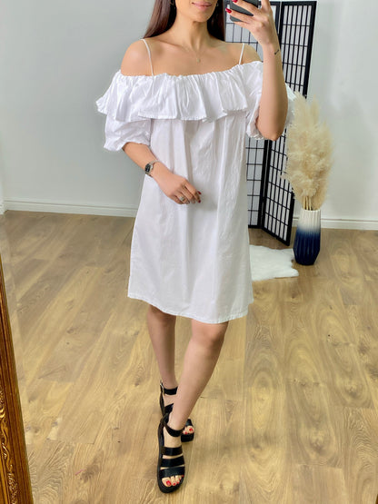 Marlena Puff Sleeve Spaghetti Strap Dress