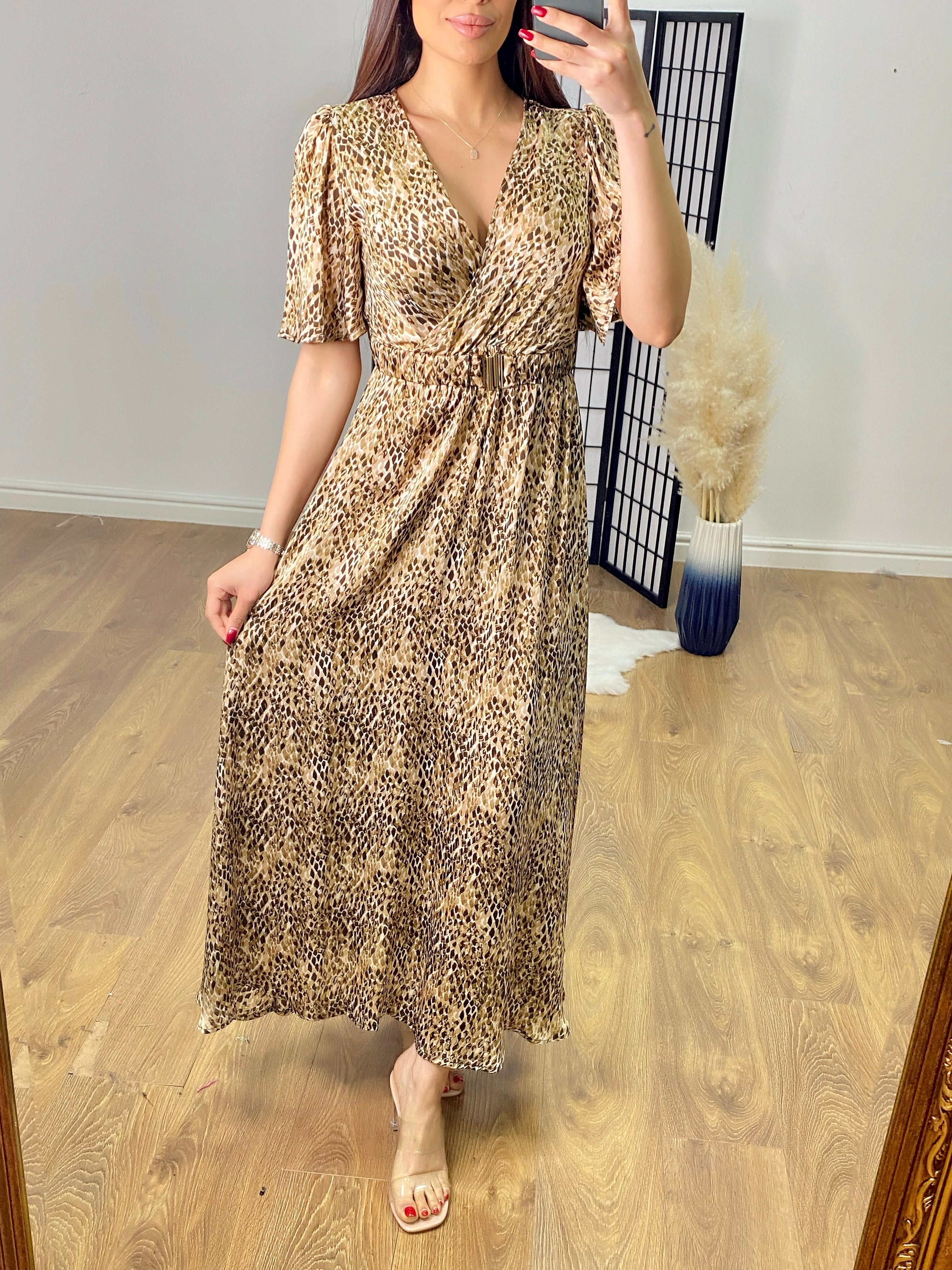 Ariel Mermaid Print Satin Floaty Maxi Dress