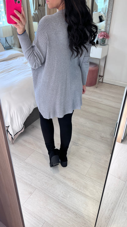 Hyland Ribbed Asymmetric Hem Jumper