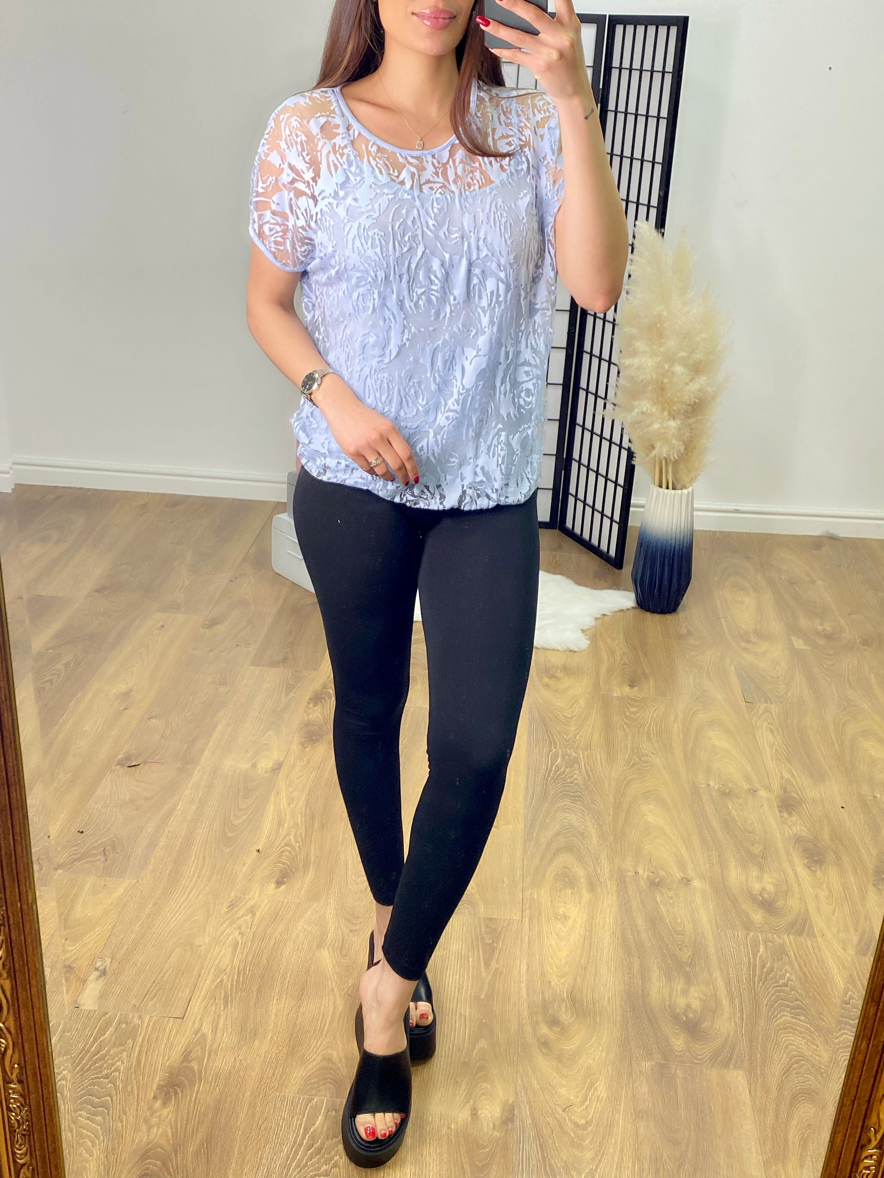 Sonda Double Layer Velvet Textured Top