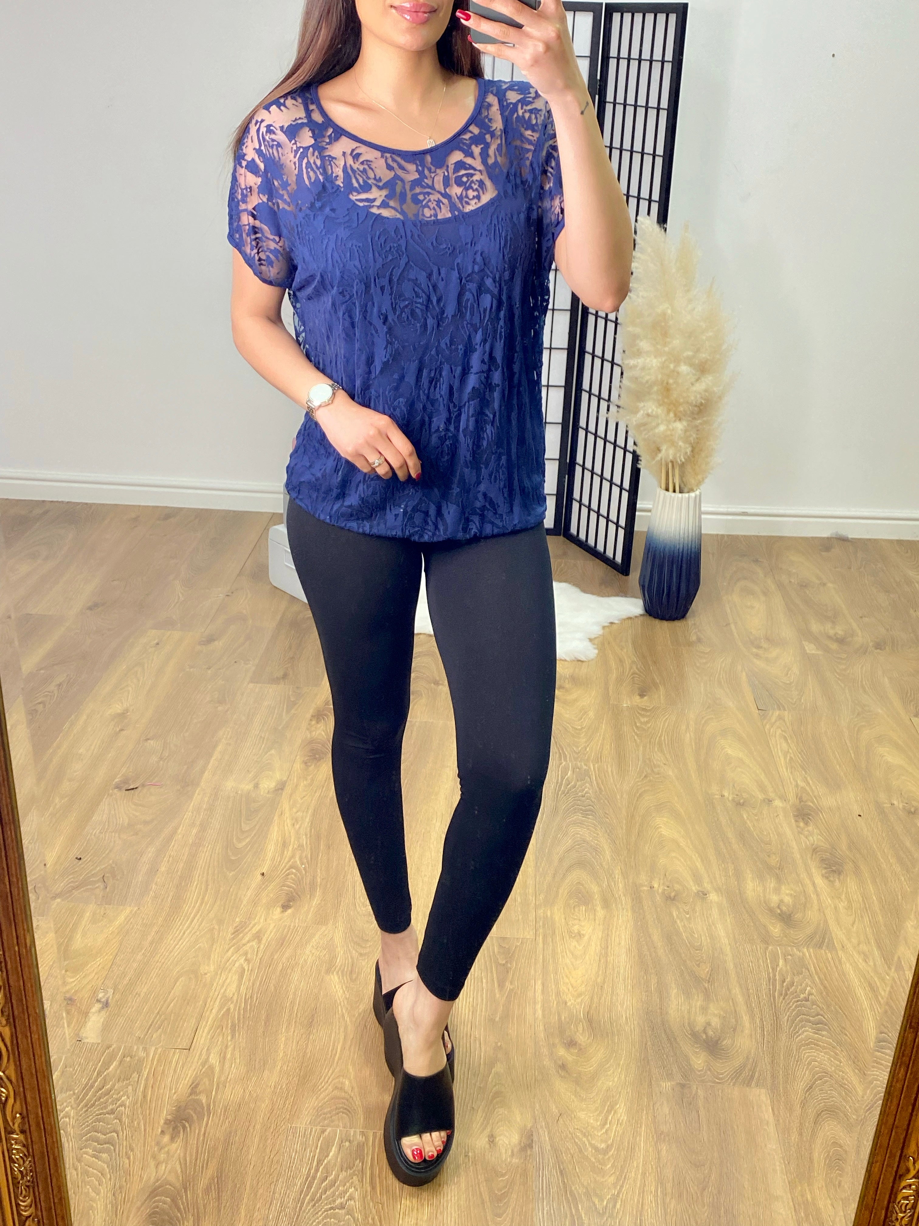 Sonda Double Layer Velvet Textured Top