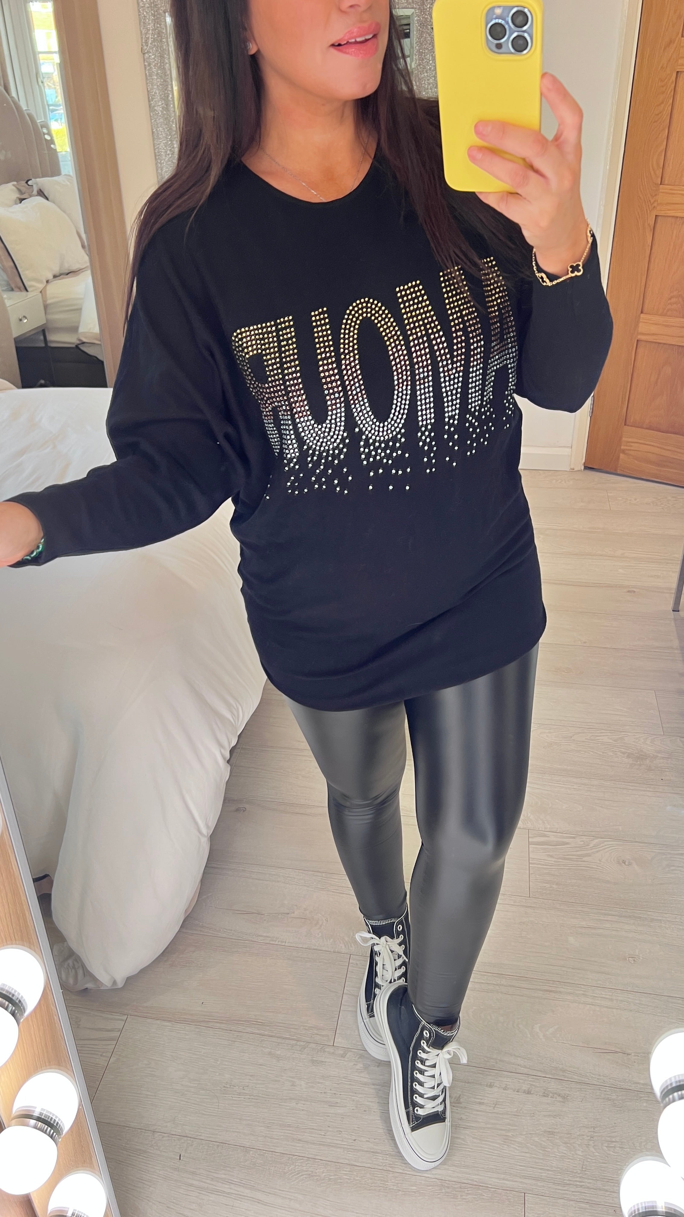 Alfie Diamante Ombre AMOUR Slogan Jumper