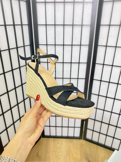 Ruiz Velvet Strap Wedge Sandal