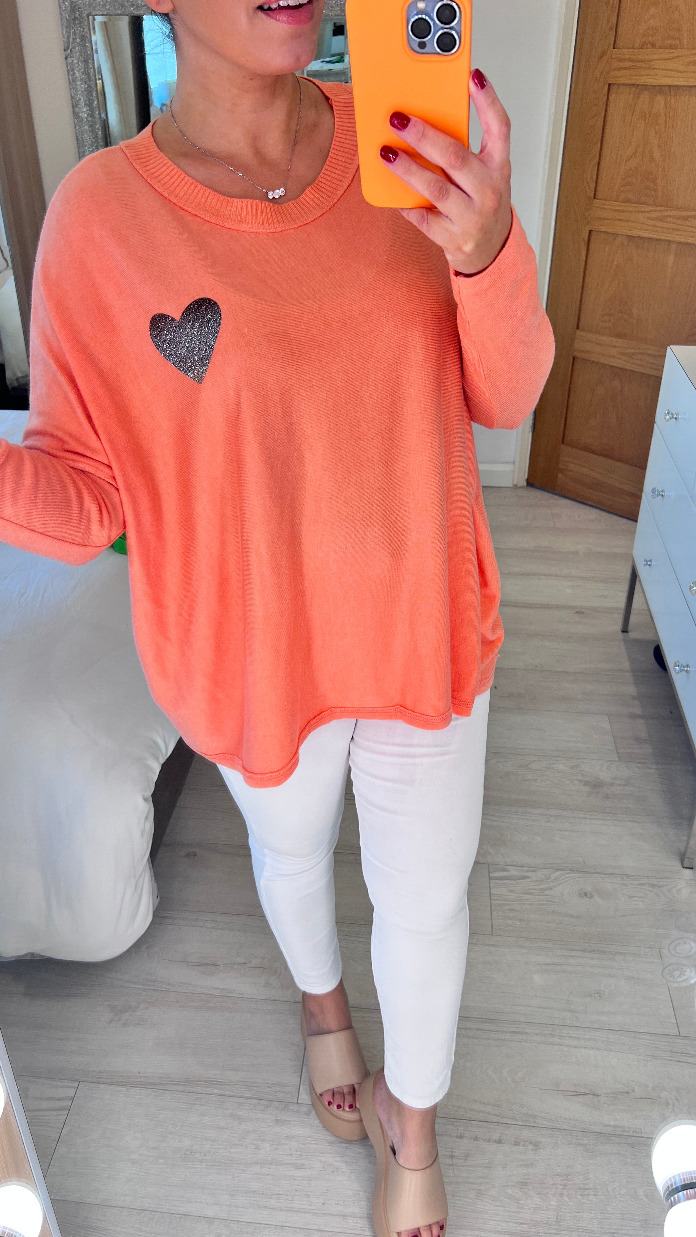 Georgia Super Soft Heart Detailed Thin Knit Jumper