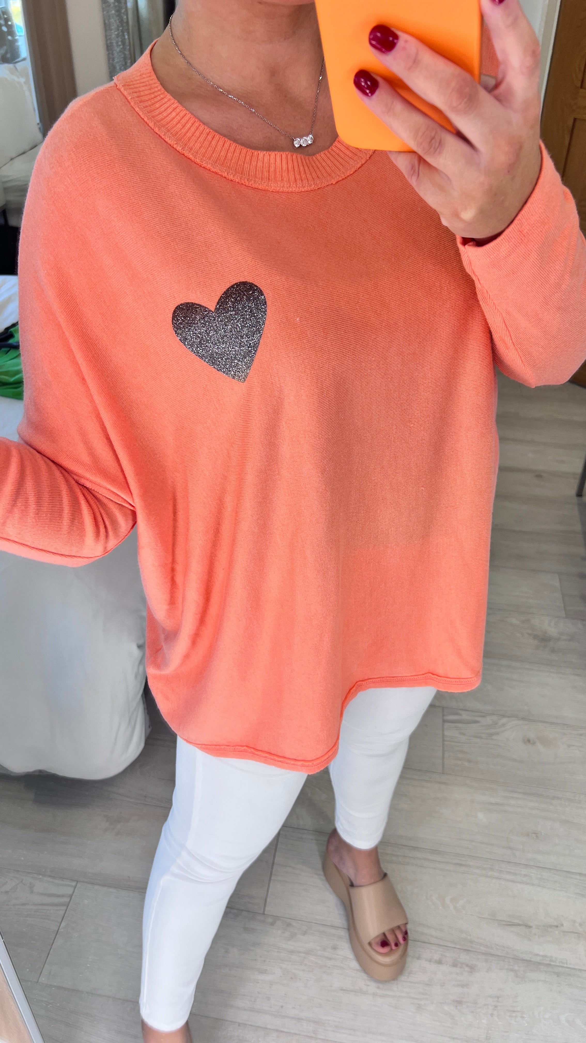 Georgia Super Soft Heart Detailed Thin Knit Jumper