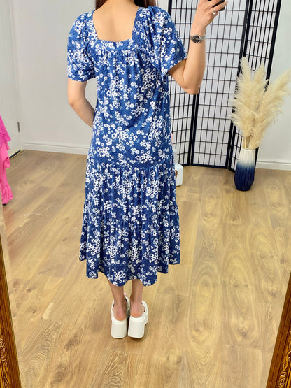 Thames Floral Print Frill Hem Dress