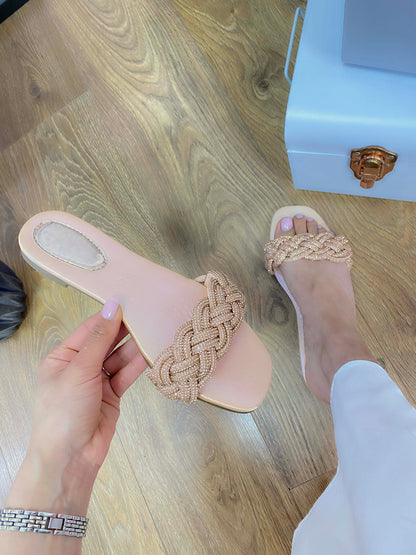 Prescott Diamante Plait Sliders