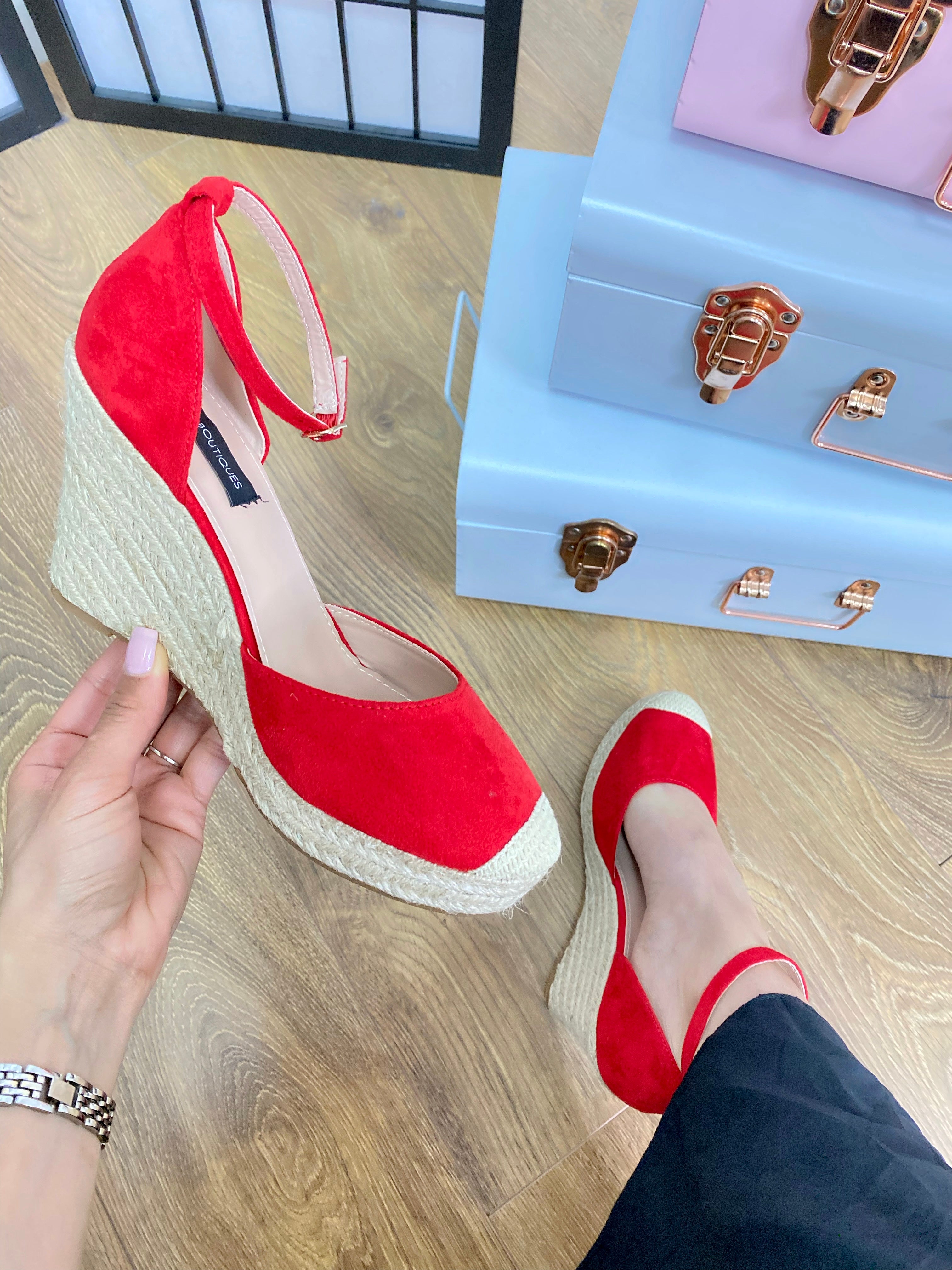 Almond Plain Faux Suede Wedges