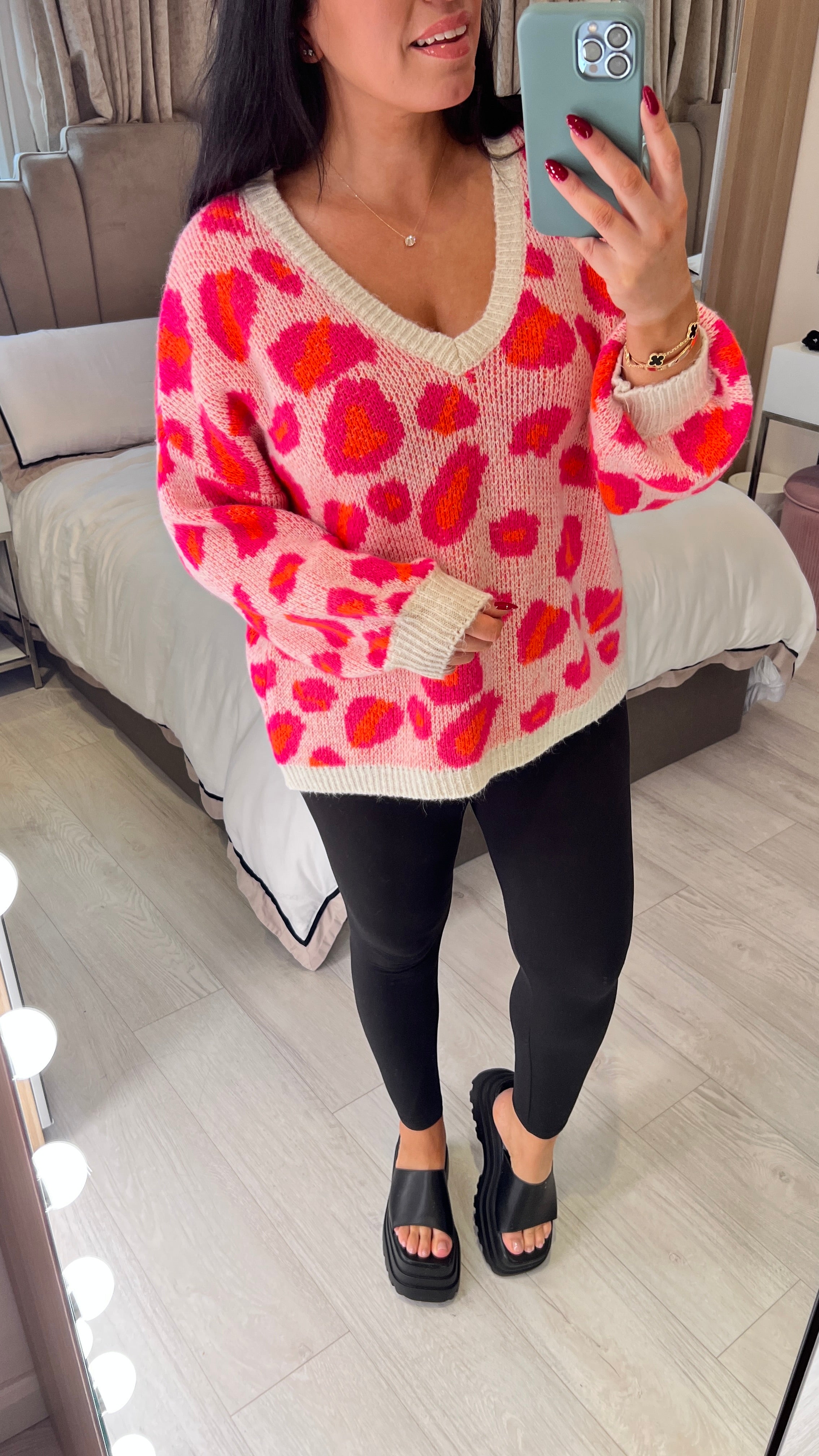 Aries Leopard Print Loose Fit Jumper
