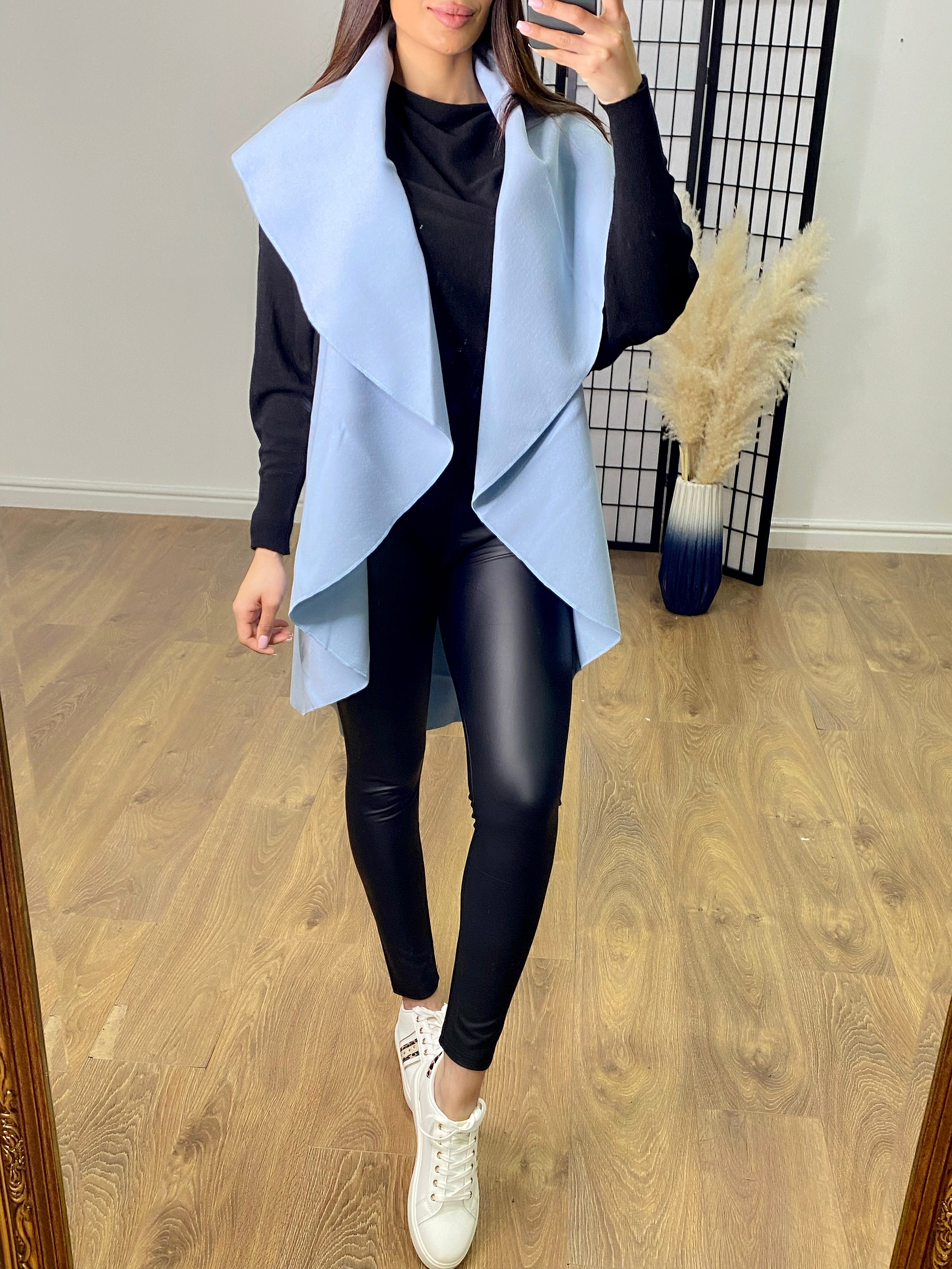 Tammy Waterfall Drape Front Longline Gilet