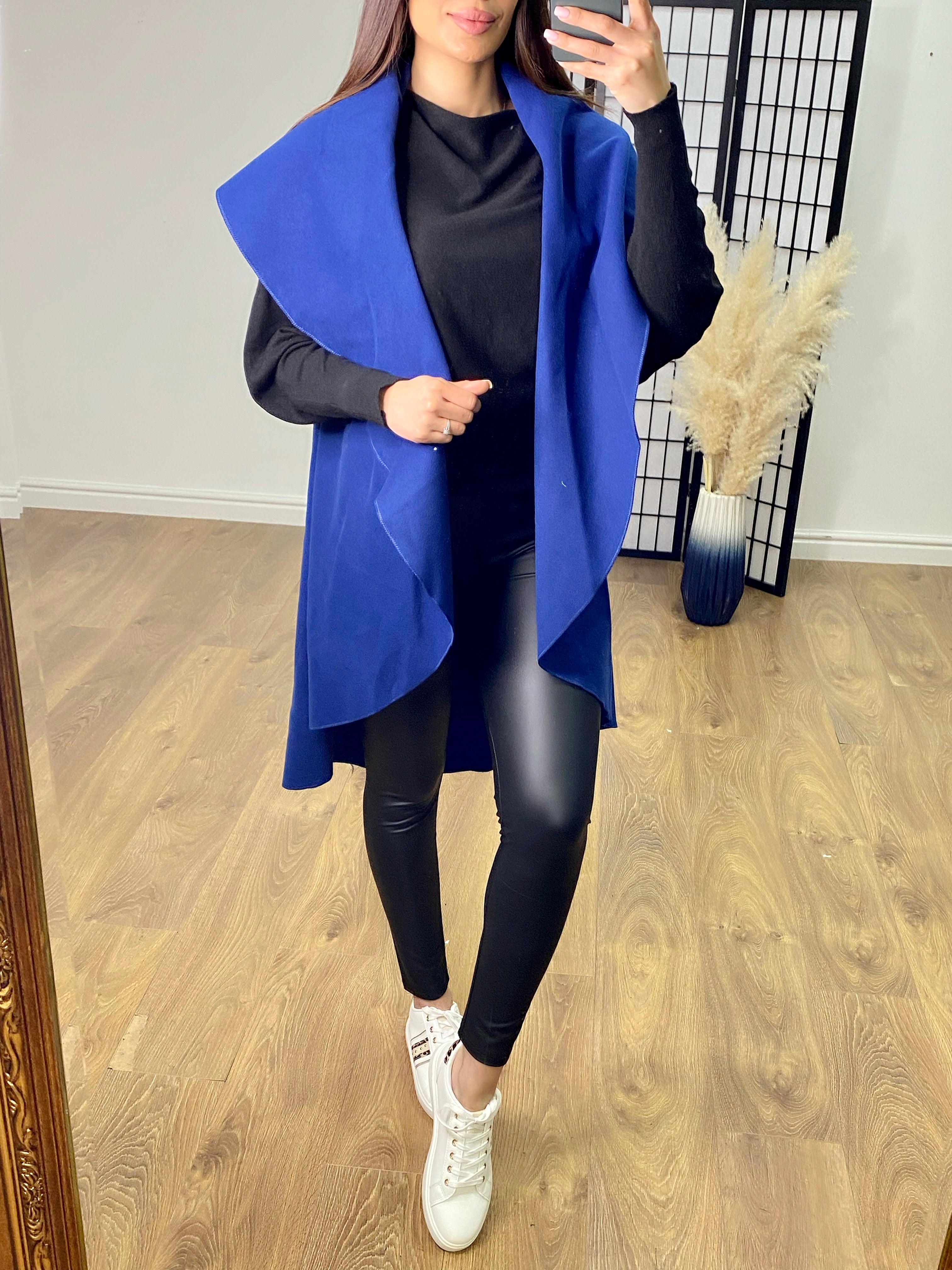 Tammy Waterfall Drape Front Longline Gilet