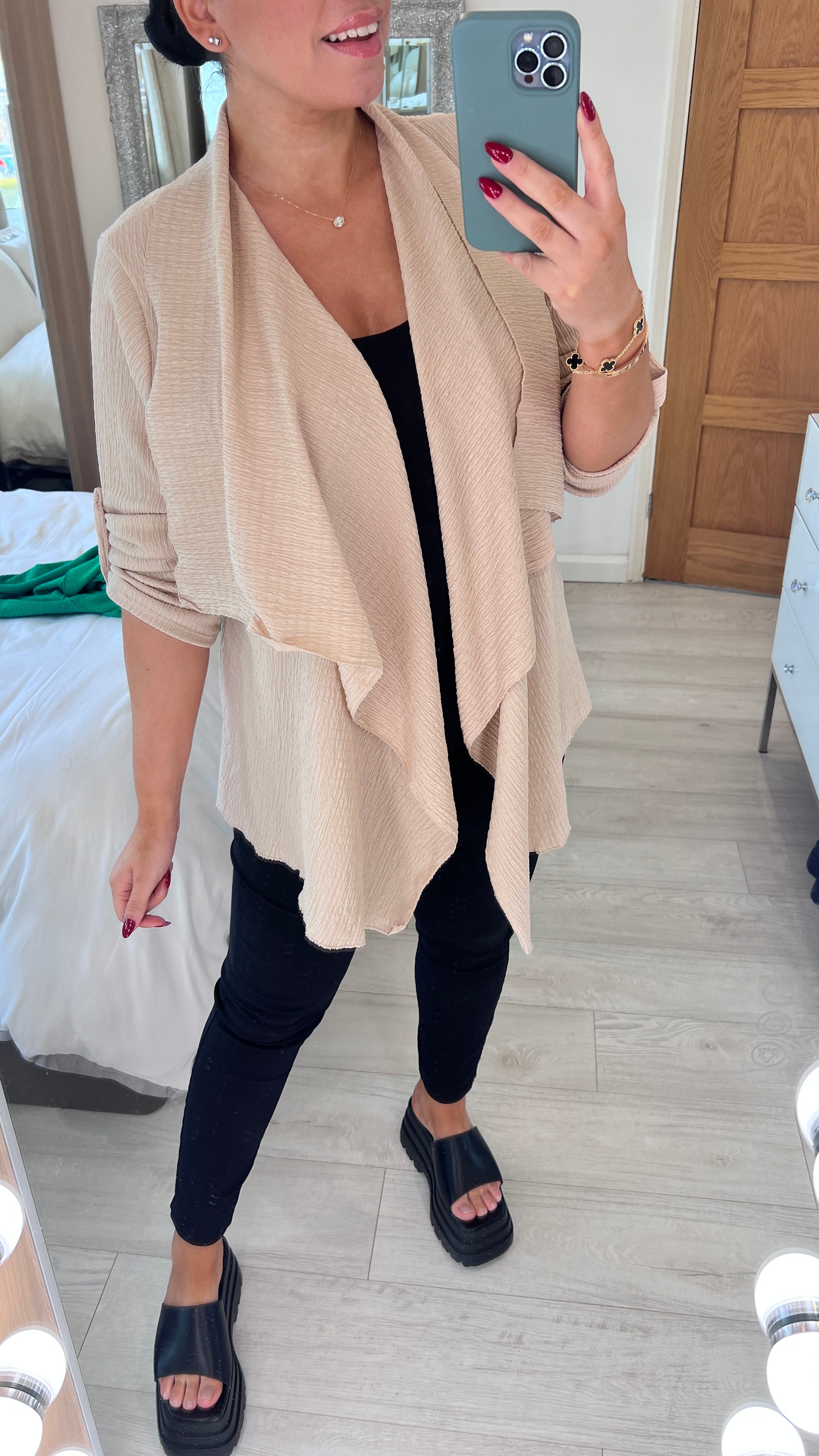 Davey Crepe Waterfall Cardigan
