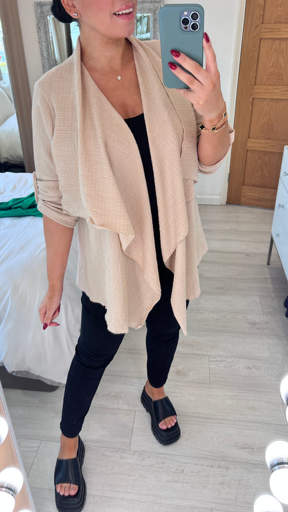 Davey Crepe Waterfall Cardigan
