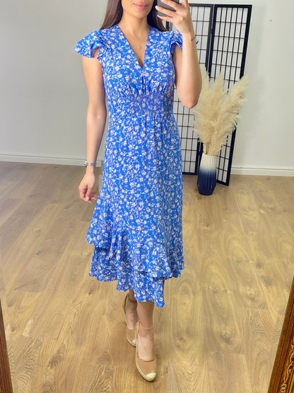 Narinder Floral Print Frill Dress