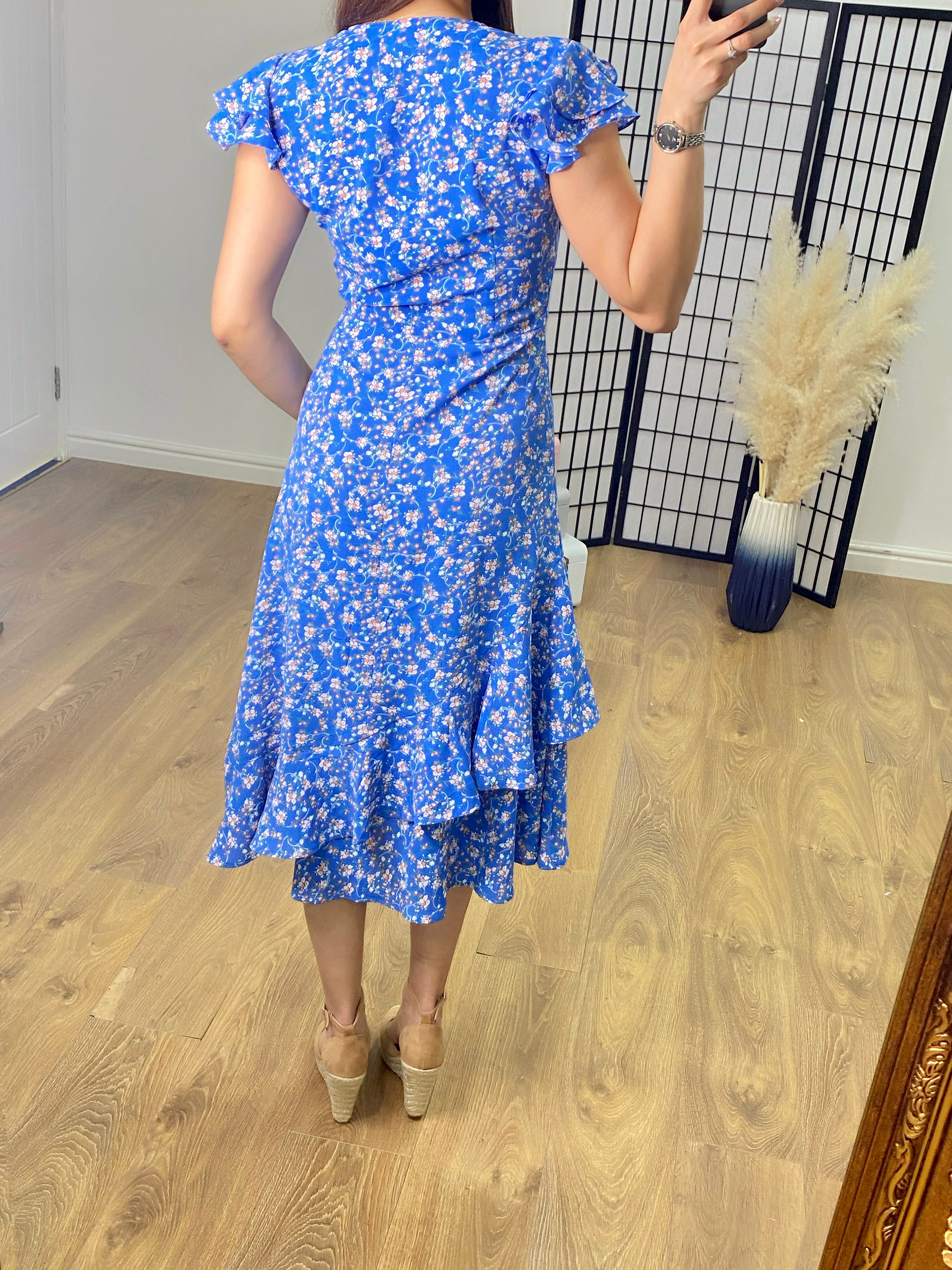 Narinder Floral Print Frill Dress