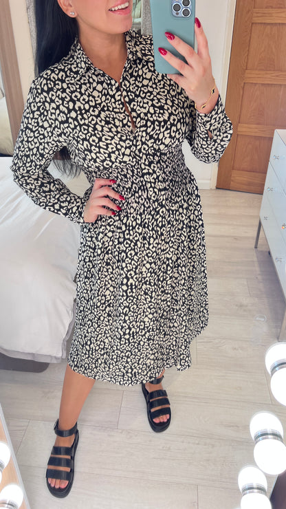 Yeshim  Cheetah Print Elasticated Waist Dress