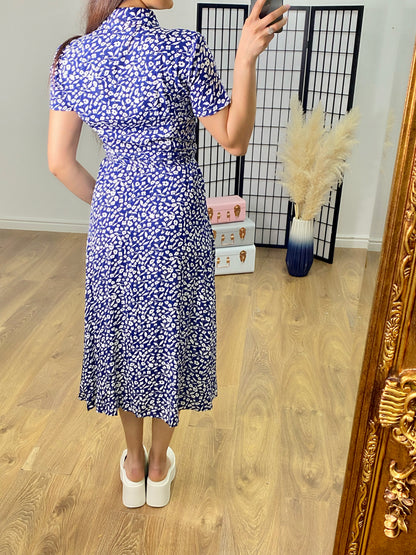 Ringo Floral Print Midi Shirt Dress