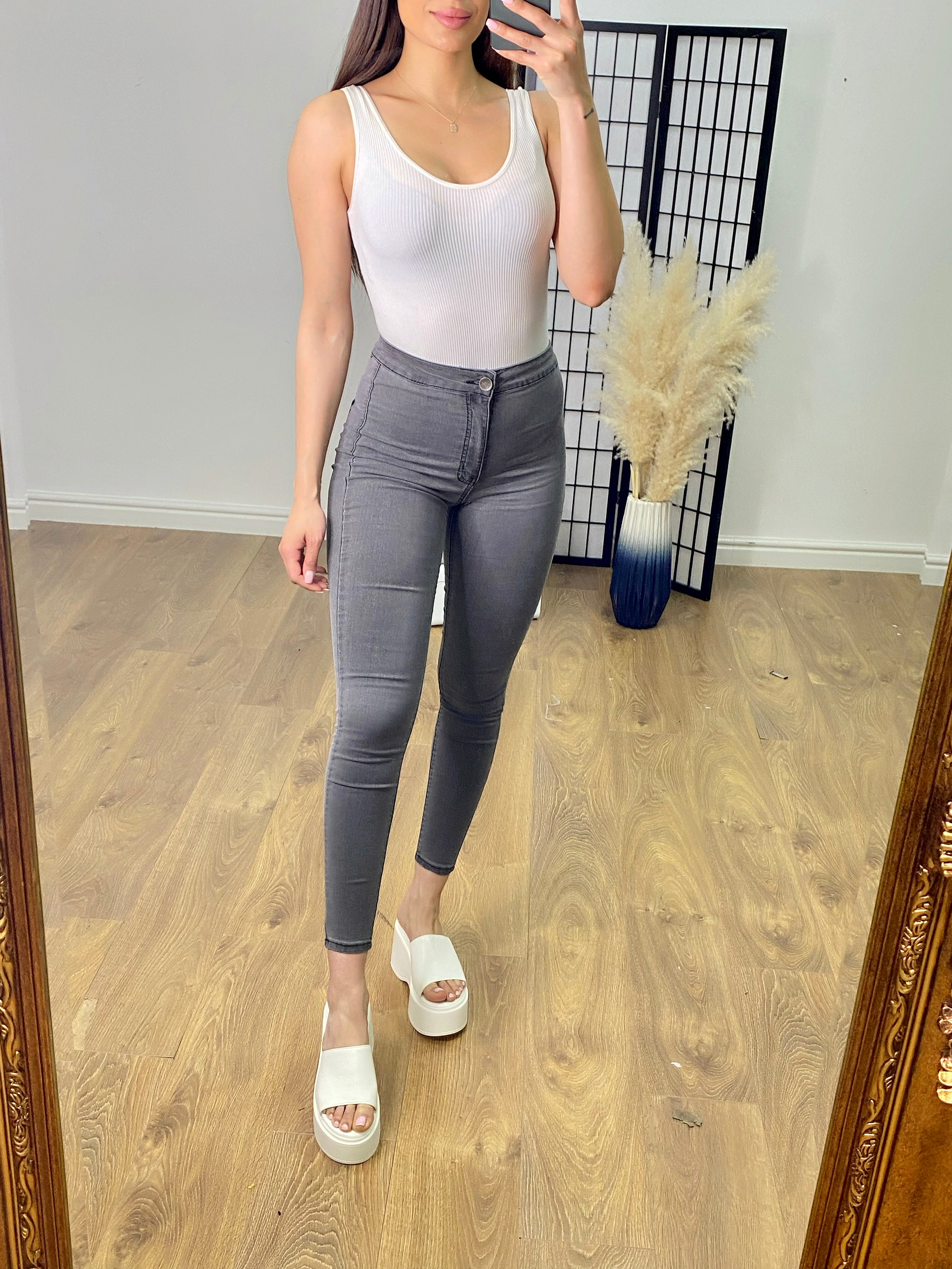 Sita Grey High Waist Super Stretch Jeans