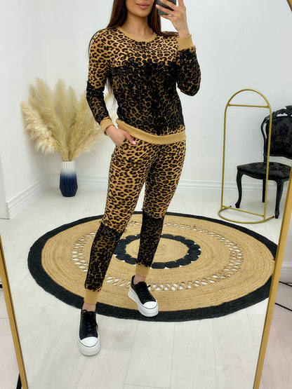 Valent Leopard Print Lace Loungewear Set
